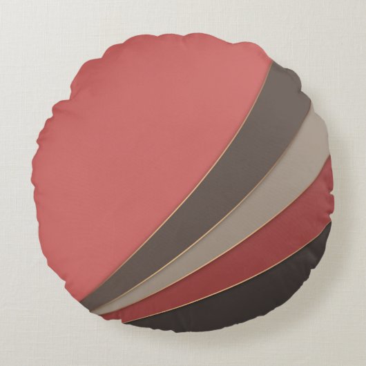 抽象芸術モダン幾何シンプルプリント ラウンドクッション (正面)