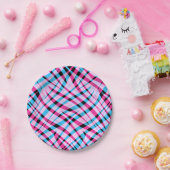 抽象芸術モダン幾何ストライプの的な明るい夏 ペーパープレート (パーティー)