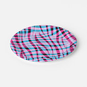 抽象芸術モダン幾何ストライプの的な明るい夏 ペーパープレート (アングル)