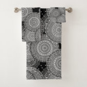 抽象芸術モダン幾何円丸い図形の男性 バスタオルセット (インサイチュ)