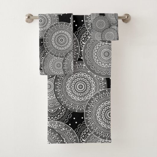 抽象芸術モダン幾何円丸い図形の男性 バスタオルセット (インサイチュ)