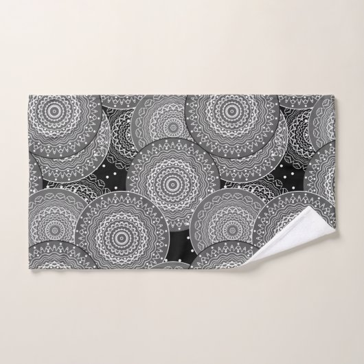 抽象芸術モダン幾何円丸い図形の男性 バスタオルセット (ハンドタオル)