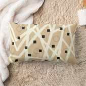 抽象芸術モダン幾何学枕タン ランバークッション (ブランケット)