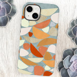 抽象芸術モダン幾何学模様 Case-Mate iPhone 14ケース<br><div class="desc">抽象芸術モダン赤面ピンク、オレンジ、アヒルの卵の青で幾何学的アート。このオーガニックテクスチャのサーフェス上にシェイプが散絵画らばる。</div>