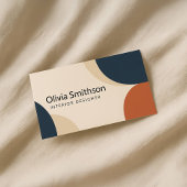 抽象芸術モダン幾何学的ベージュ、ネイビー、錆デザイン