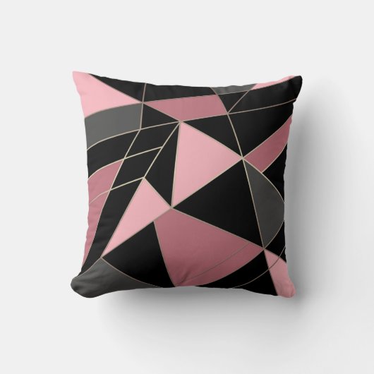 抽象芸術モダン幾何学的三角形プリント クッション (正面)