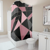 抽象芸術モダン幾何学的三角形プリント シャワーカーテン (インサイチュ)