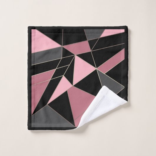 抽象芸術モダン幾何学的三角形プリント バスタオルセット (ウォッシュタオル)