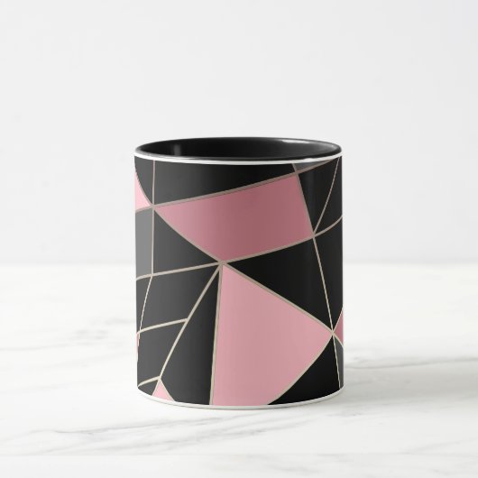 抽象芸術モダン幾何学的三角形プリント マグカップ (中央)