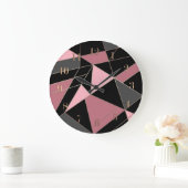 抽象芸術モダン幾何学的三角形プリント ラージ壁時計 (ホーム)