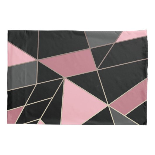 抽象芸術モダン幾何学的三角形プリント 枕カバー (裏面)