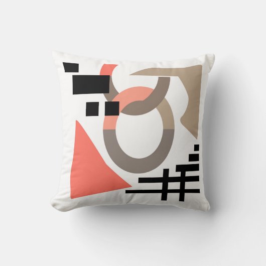 抽象芸術モダン幾何学的形状要素サンゴ クッション (正面)