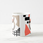 抽象芸術モダン幾何学的形状要素サンゴ コーヒーマグカップ (中央)