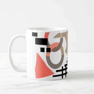 抽象芸術モダン幾何学的形状要素サンゴ コーヒーマグカップ