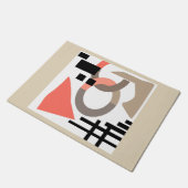 抽象芸術モダン幾何学的形状要素サンゴ ドアマット (アングル)