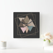 抽象芸術モダン幾何学的未来芸術 スクエア壁時計 (ホーム)