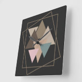 抽象芸術モダン幾何学的未来芸術 スクエア壁時計 (傾斜)