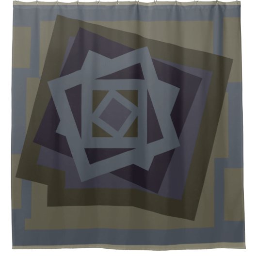 抽象芸術モダン幾何学的芸術 シャワーカーテン (正面)