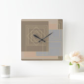 抽象芸術モダン幾何学的芸術 スクエア壁時計 (ホーム)