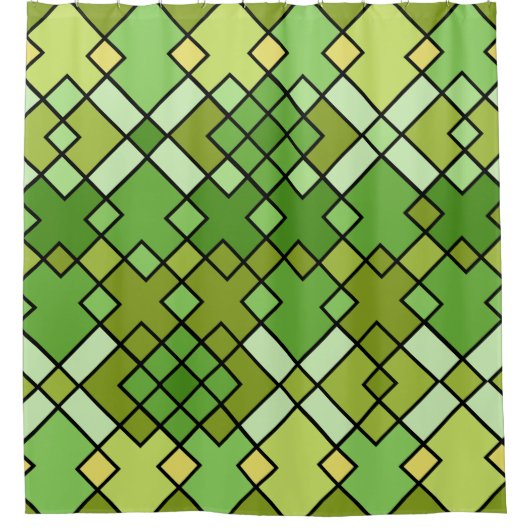 抽象芸術モダン幾何学的蜂巣模様 シャワーカーテン (正面)