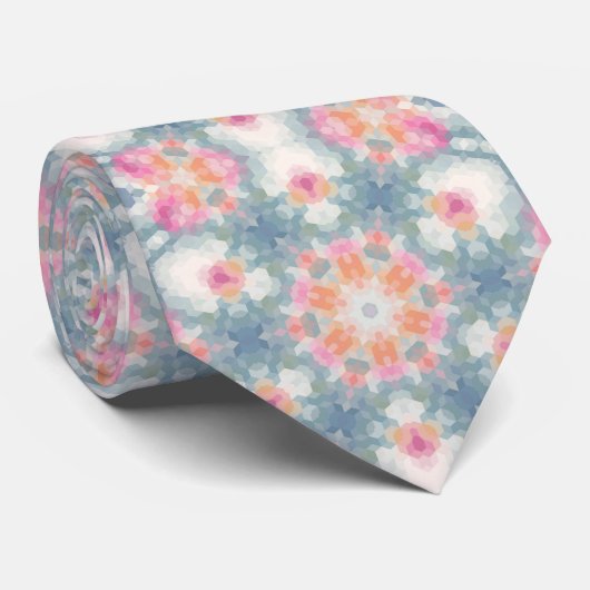 抽象芸術モダン幾何学的装飾プリントブルー ネクタイ (ロール)