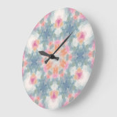 抽象芸術モダン幾何学的装飾プリントブルー ラージ壁時計 (傾斜)