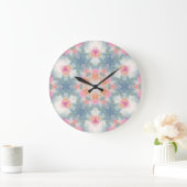 抽象芸術モダン幾何学的装飾プリントブルー ラージ壁時計 (ホーム)