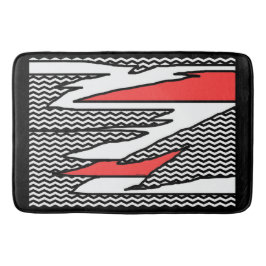 抽象芸術モダン幾何学赤黒大浴用マット バスマット