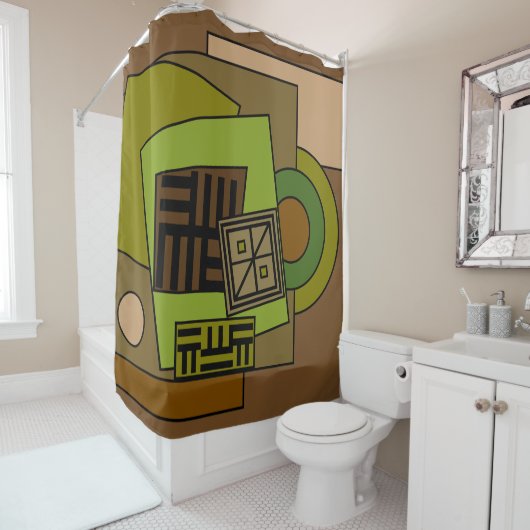 抽象芸術モダン幾何学 シャワーカーテン (インサイチュ)