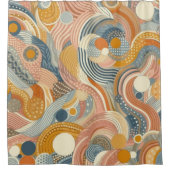 抽象芸術モダン幾何学 シャワーカーテン (正面)