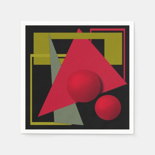 抽象芸術モダン幾何形状プリント スタンダードカクテルナプキン (正面)