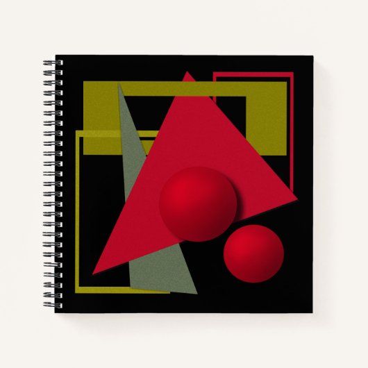 抽象芸術モダン幾何形状プリント ノートブック (正面)