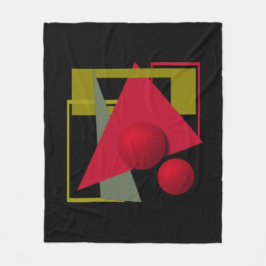 抽象芸術モダン幾何形状プリント フリースブランケット (正面)