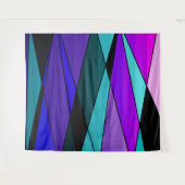 抽象芸術モダン幾何形状三角形ピンクpu タペストリー (正面(横))