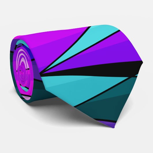 抽象芸術モダン幾何形状三角形ピンクpu ネクタイ (ロール)