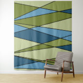 抽象芸術モダン幾何形状三角形blue gr タペストリー (インサイチュ)