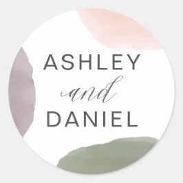 抽象芸術モダン庭園の結婚式サークルステッカーラベル ラウンドシール