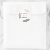 抽象芸術モダン庭園の結婚式サークルステッカーラベル ラウンドシール (バッグ)