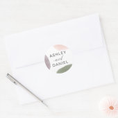 抽象芸術モダン庭園の結婚式サークルステッカーラベル ラウンドシール (封筒)