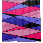 抽象芸術モダン形状三角形ピンクbl シャワーカーテン (正面)