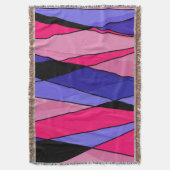 抽象芸術モダン形状三角形ピンクbl スローブランケット (正面縦)