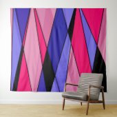 抽象芸術モダン形状三角形ピンクbl タペストリー (インサイチュ(横))