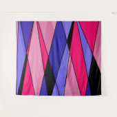 抽象芸術モダン形状三角形ピンクbl タペストリー (正面(横))