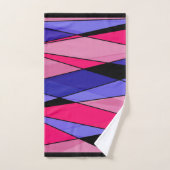抽象芸術モダン形状三角形ピンクbl バスタオルセット (ハンドタオル)