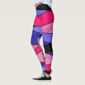 抽象芸術モダン形状三角形ピンクbl レギンス (左)