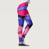 抽象芸術モダン形状三角形ピンクbl レギンス (右)