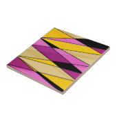 抽象芸術モダン形状三角形ピンクye タイル (側面)