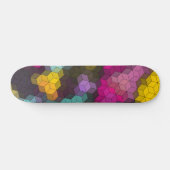 抽象芸術モダン形状六角モザイク スケートボード (横)