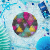 抽象芸術モダン形状六角モザイク ペーパープレート (パーティー)