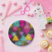 抽象芸術モダン形状六角モザイク ペーパープレート (パーティー)